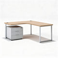 Bureau d'angle en bois avec rangements intégrés en métal 160 x 80 x 75cm